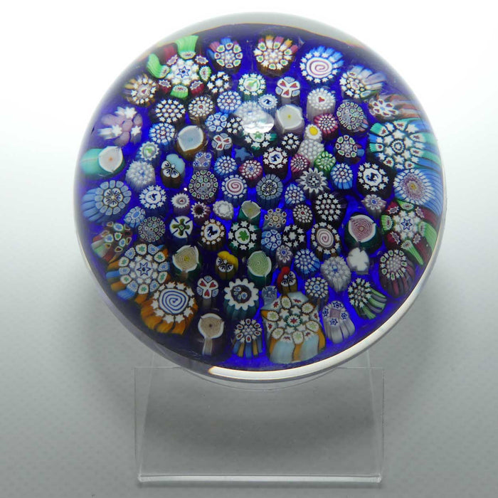 John Deacons Scotland Complex Closepack Millefiori Magnum paperweight | Blue