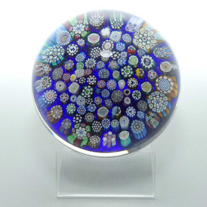 John Deacons Scotland Complex Closepack Millefiori Magnum paperweight | Blue