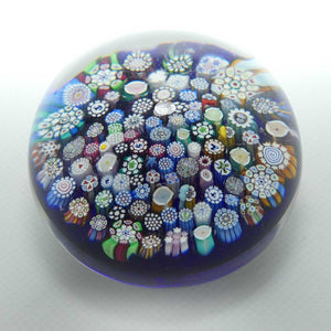 John Deacons Scotland Complex Closepack Millefiori Magnum paperweight | Blue