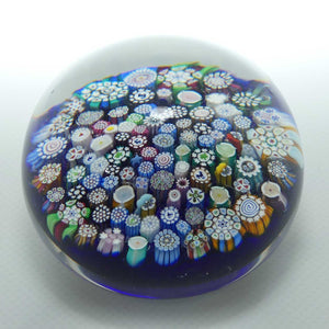 John Deacons Scotland Complex Closepack Millefiori Magnum paperweight | Blue