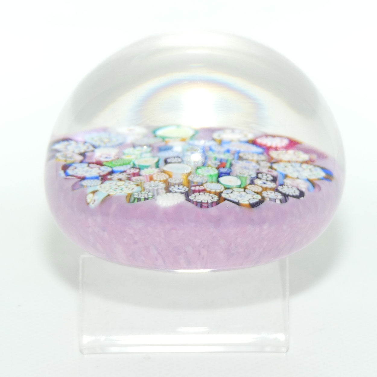John Deacons Scotland Complex Closepack Millefiori Large paperweight | Dusty Pink | #2