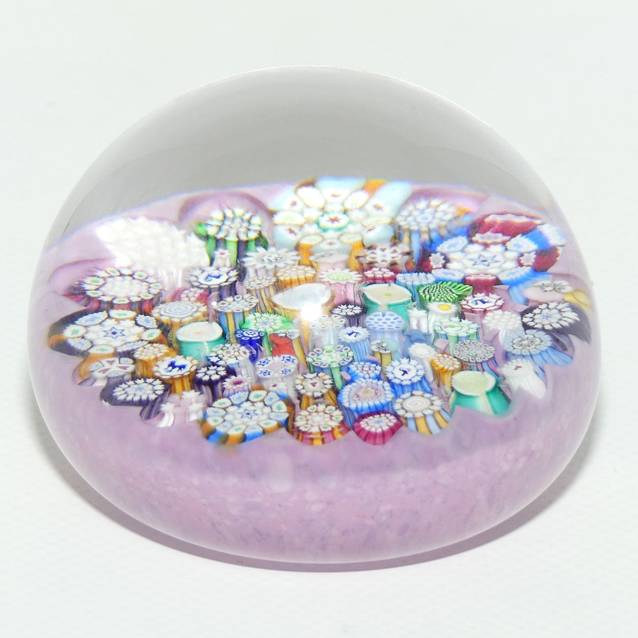 John Deacons Scotland Complex Closepack Millefiori Large paperweight | Dusty Pink | #2