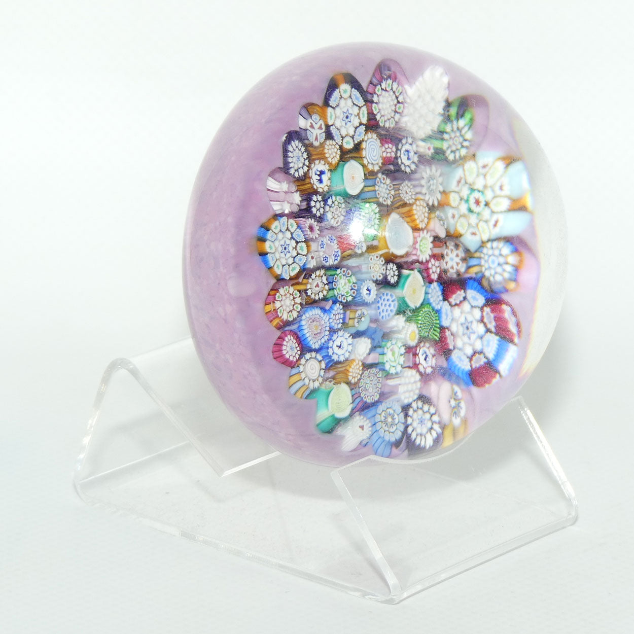 John Deacons Scotland Complex Closepack Millefiori Large paperweight | Dusty Pink | #2