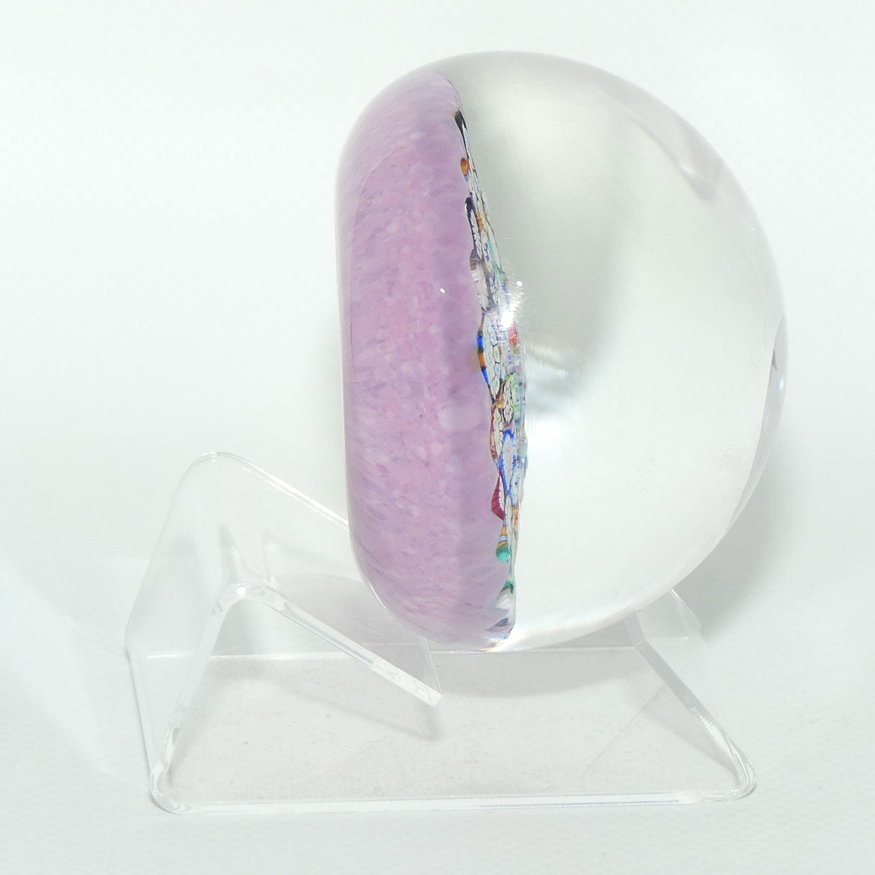 John Deacons Scotland Complex Closepack Millefiori Large paperweight | Dusty Pink | #2