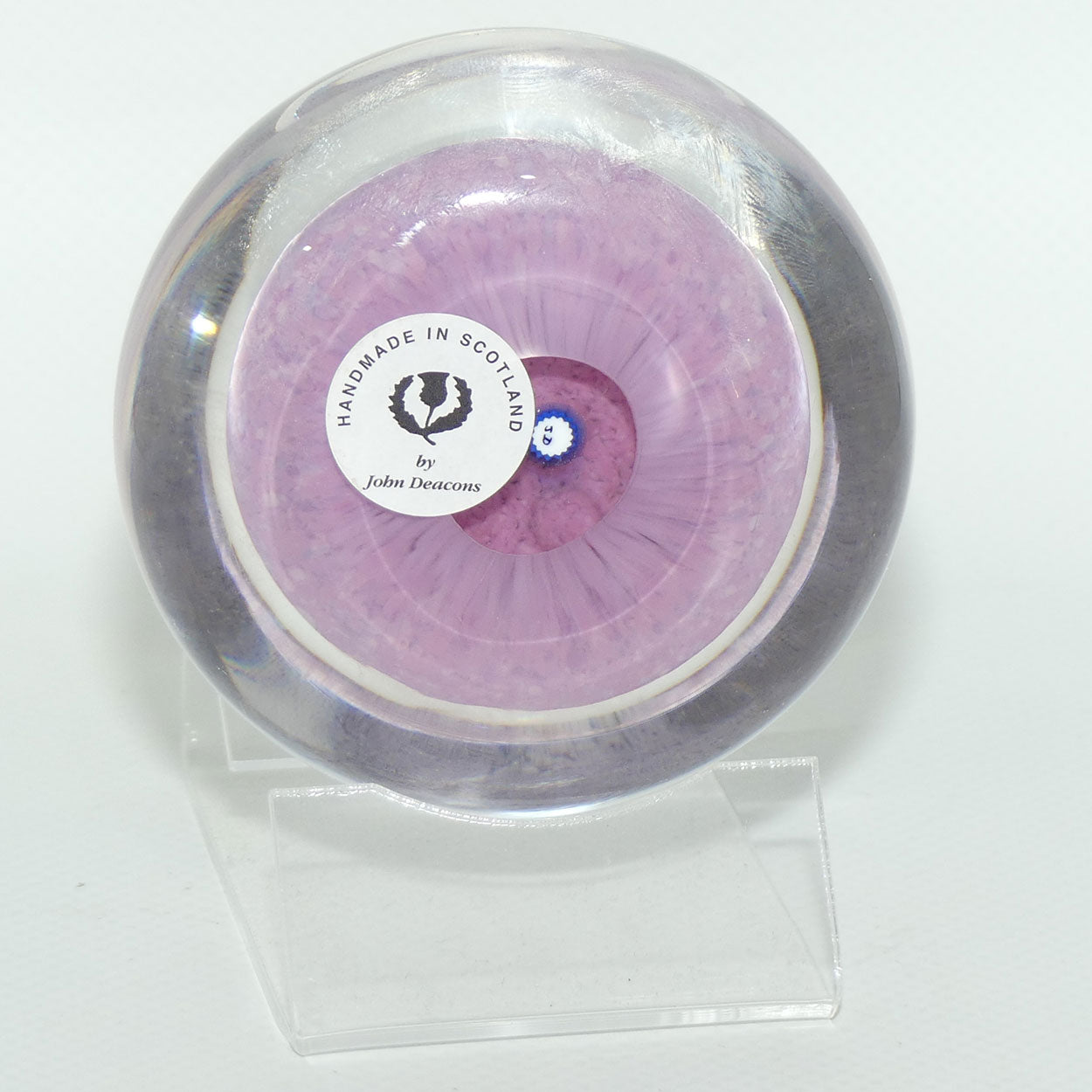 John Deacons Scotland Complex Closepack Millefiori Large paperweight | Dusty Pink | #2