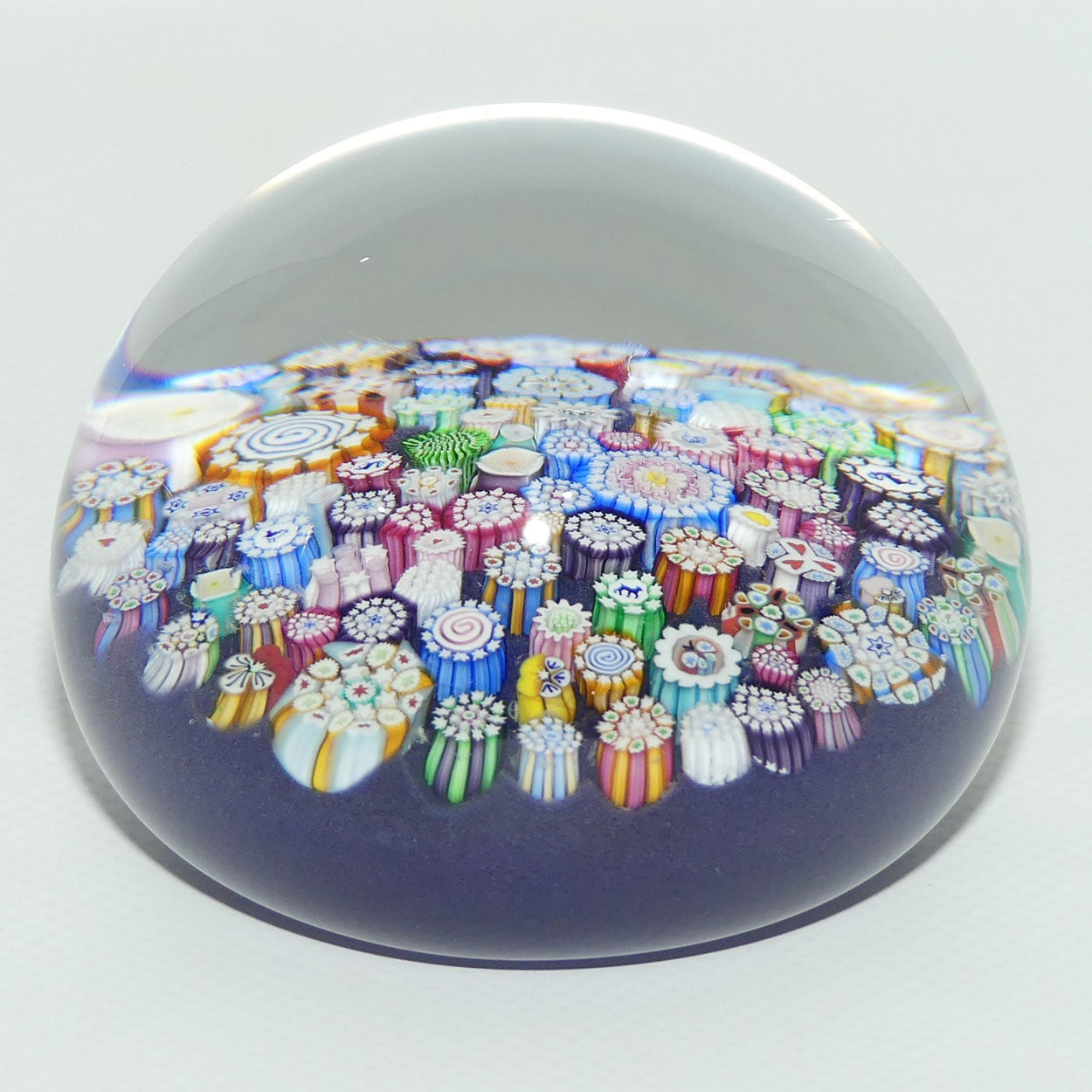 John Deacons Scotland Complex Closepack Millefiori Magnum paperweight | Mauve