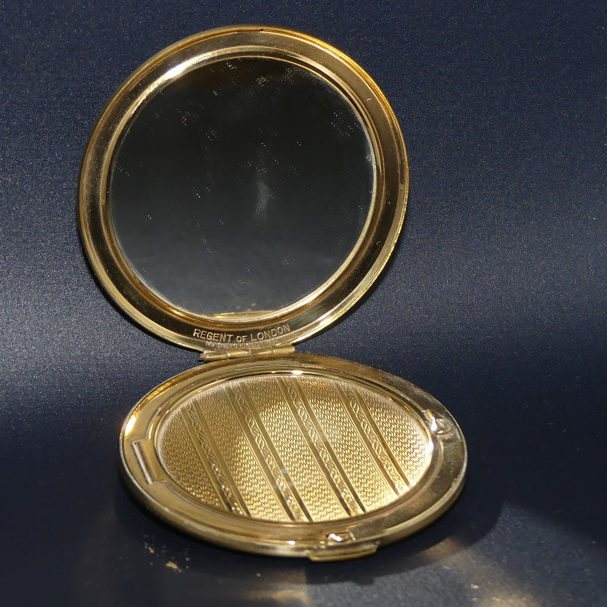 Vintage Regent of London Rose motif on Porcelain panel powder compact