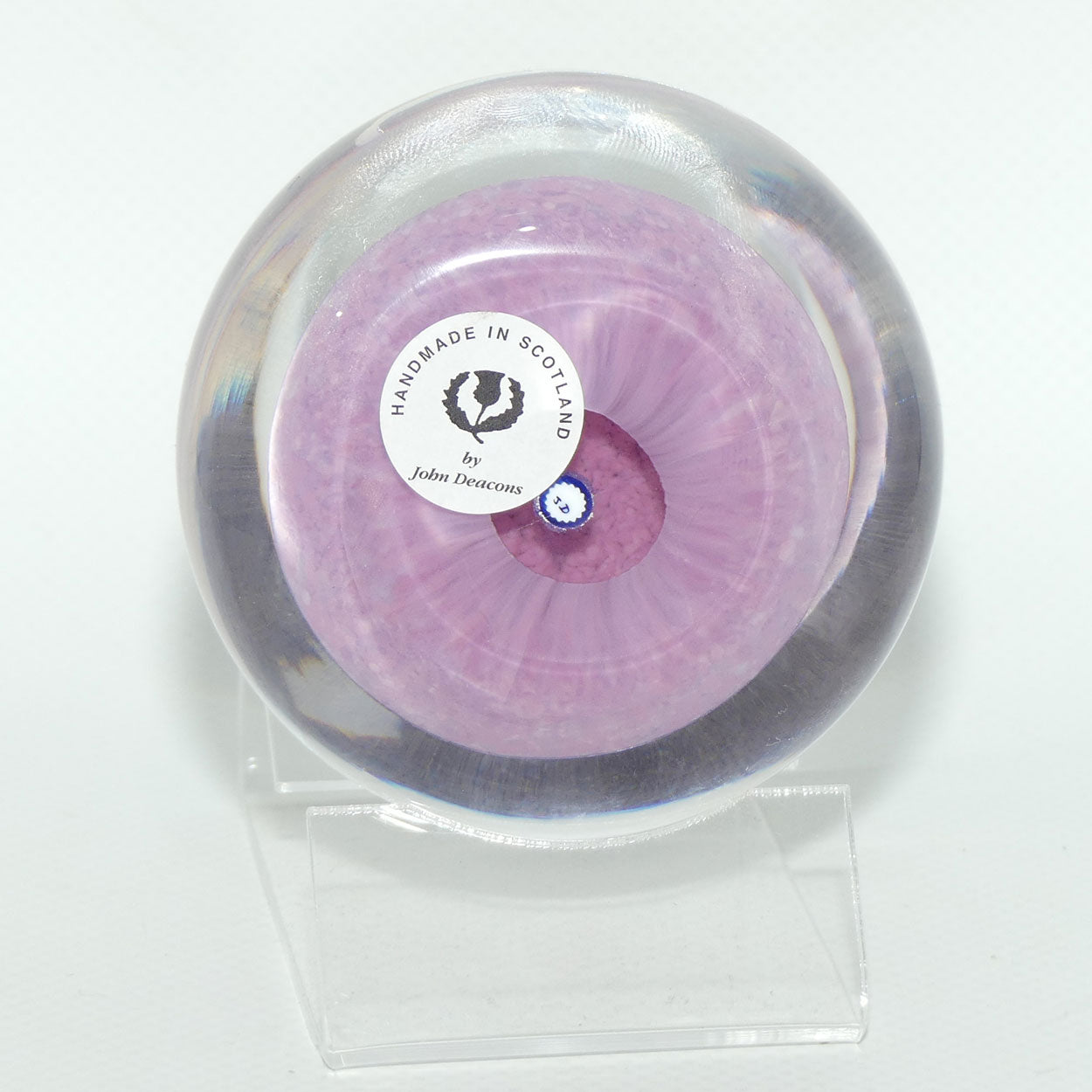 John Deacons Scotland Complex Closepack Millefiori Large paperweight | Dusty Pink