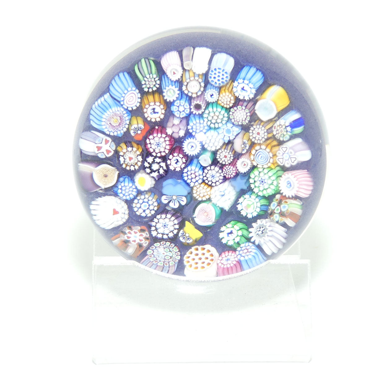 John Deacons Scotland Complex Closepack Millefiori Medium paperweight | Mauve | #3