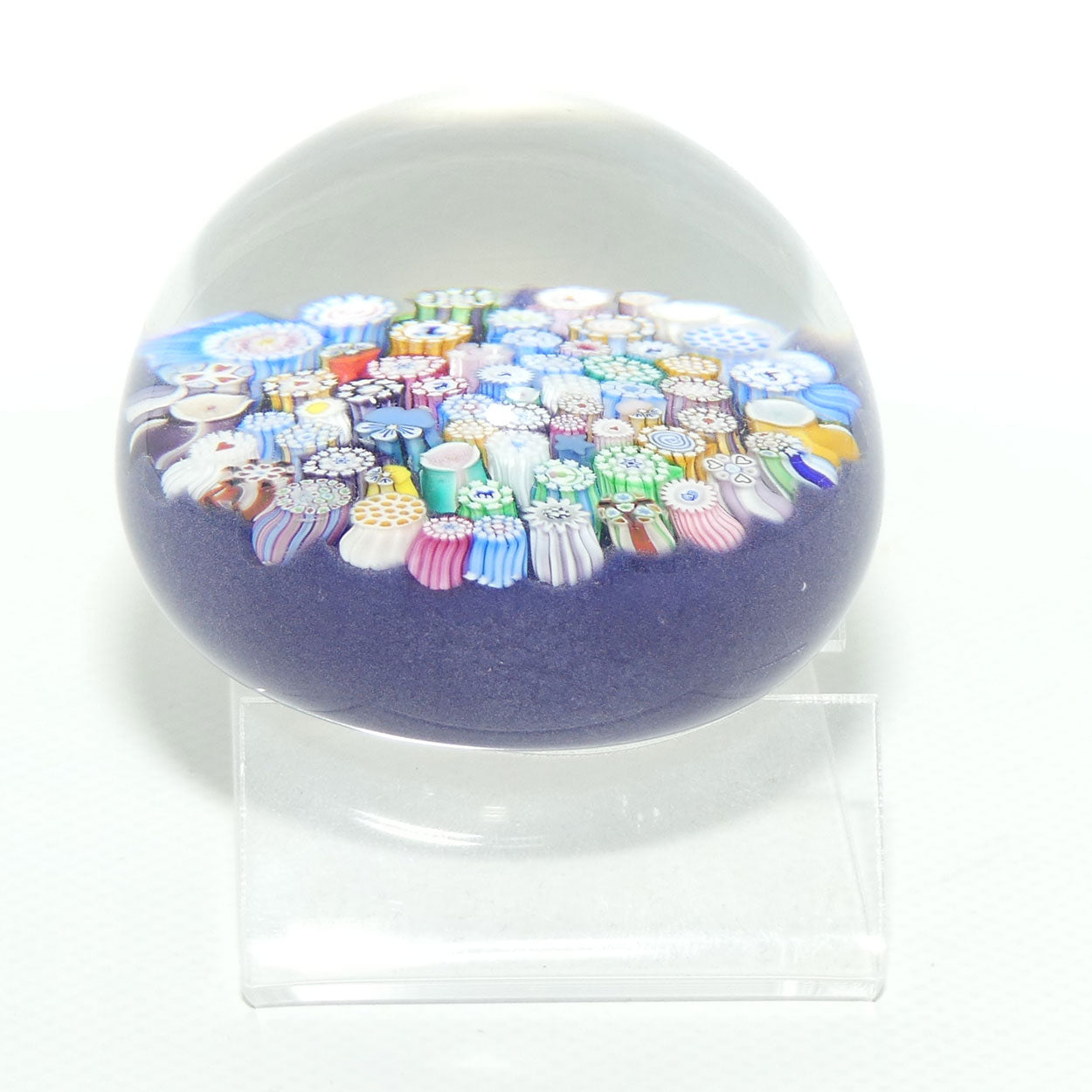 John Deacons Scotland Complex Closepack Millefiori Medium paperweight | Mauve | #3