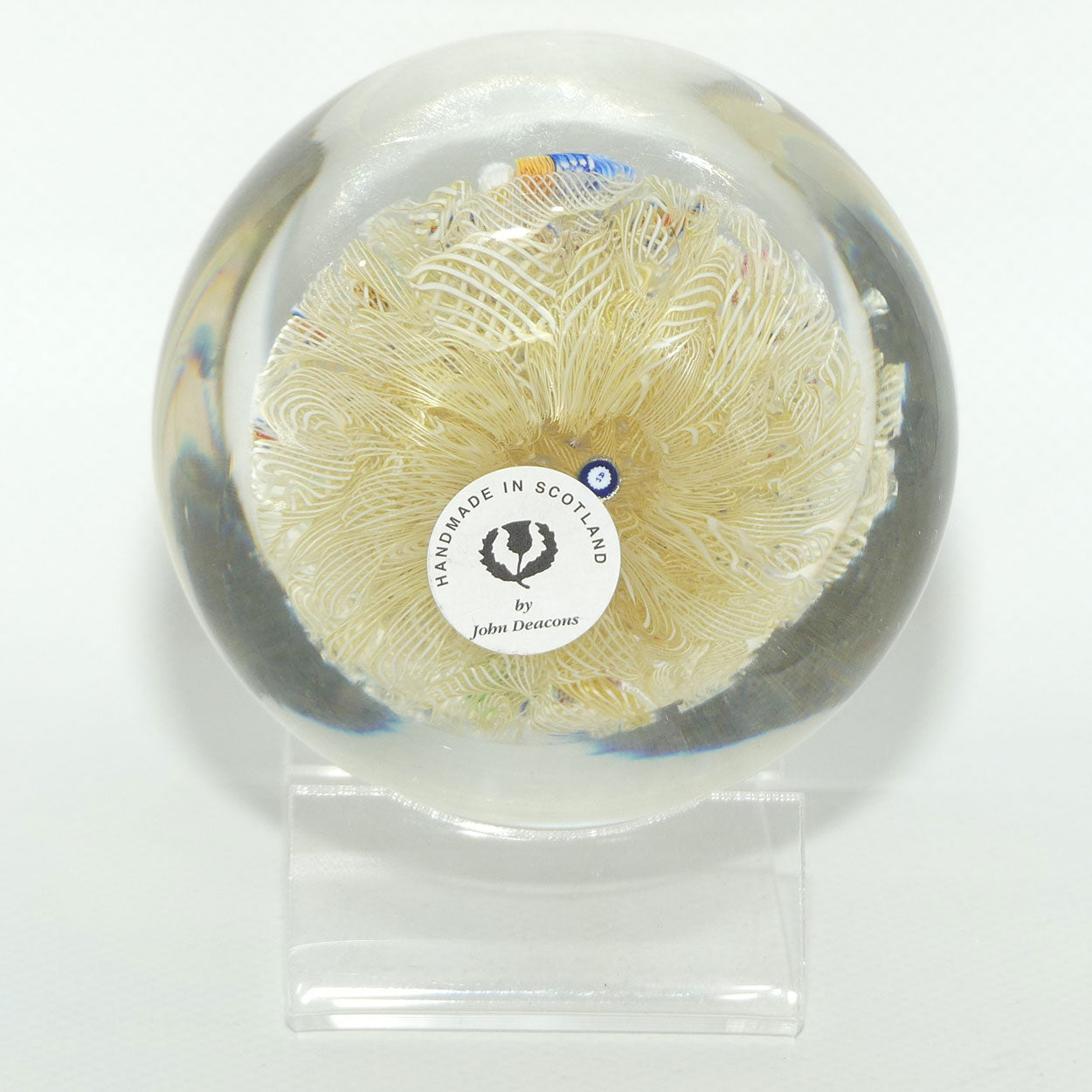 John Deacons Scotland Complex Linear Magnum Cream paperweight