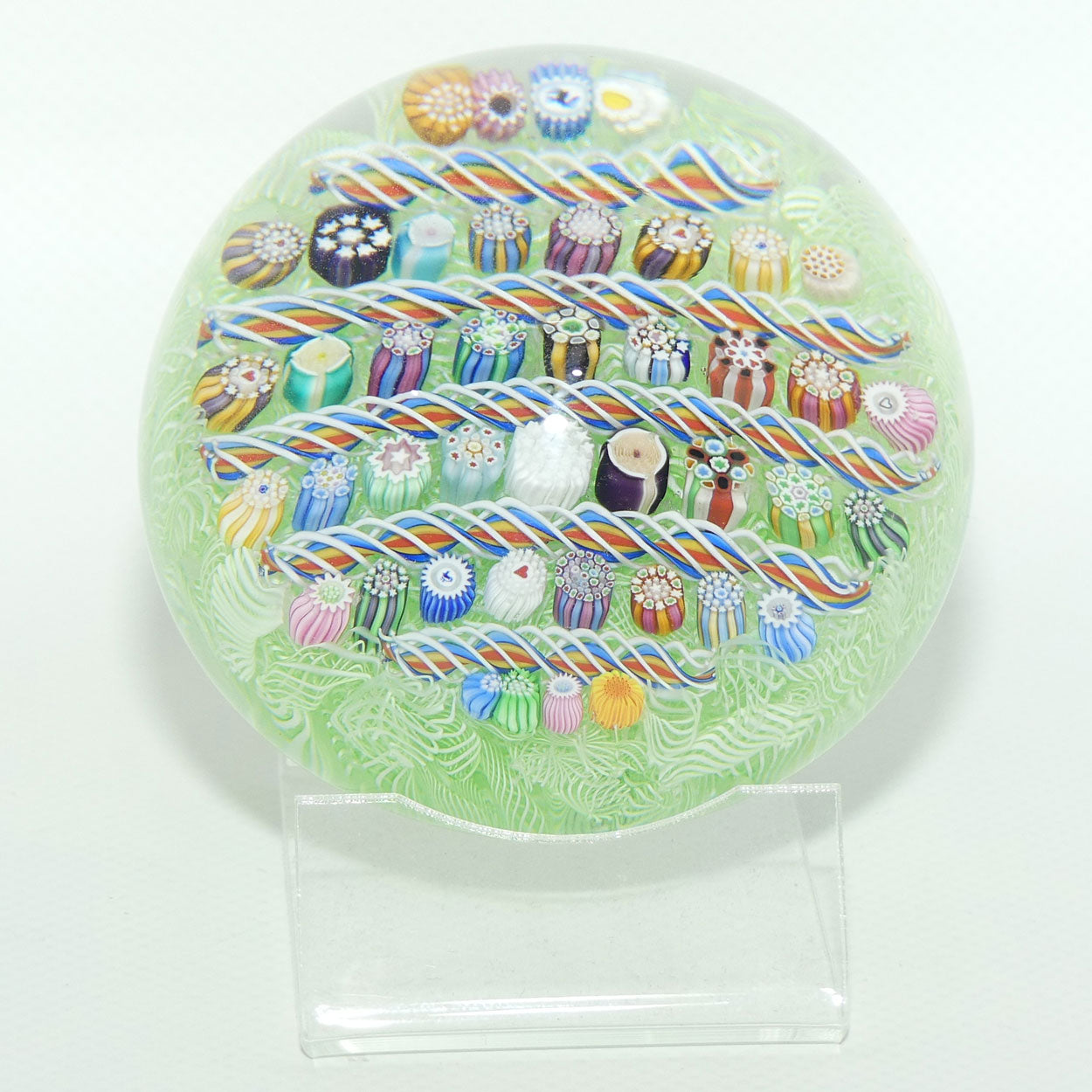 John Deacons Scotland Complex Linear Magnum Lime paperweight