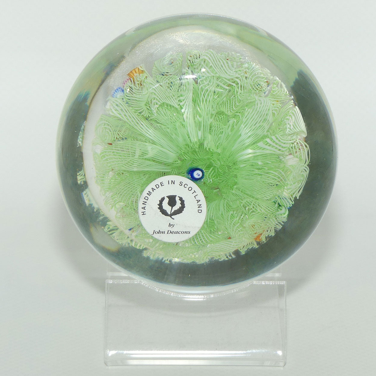 John Deacons Scotland Complex Linear Magnum Lime paperweight