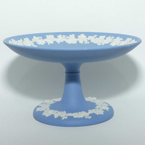 Wedgwood Jasper White on Pale Blue comport | Grape and Vine