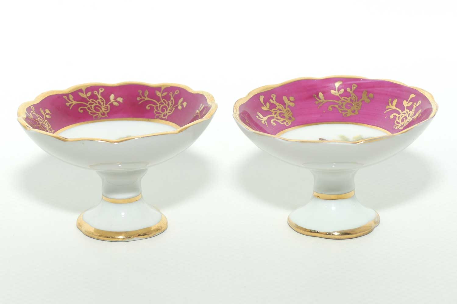 Limoges France miniature collection | 2 comports and trinket box | Rouge