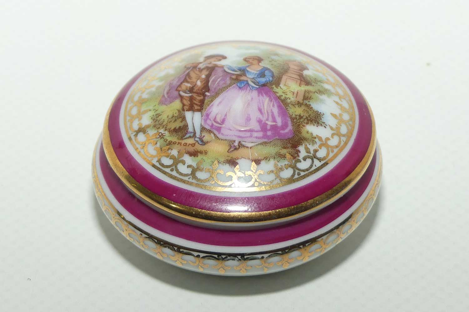 Limoges France miniature collection | 2 comports and trinket box | Rouge