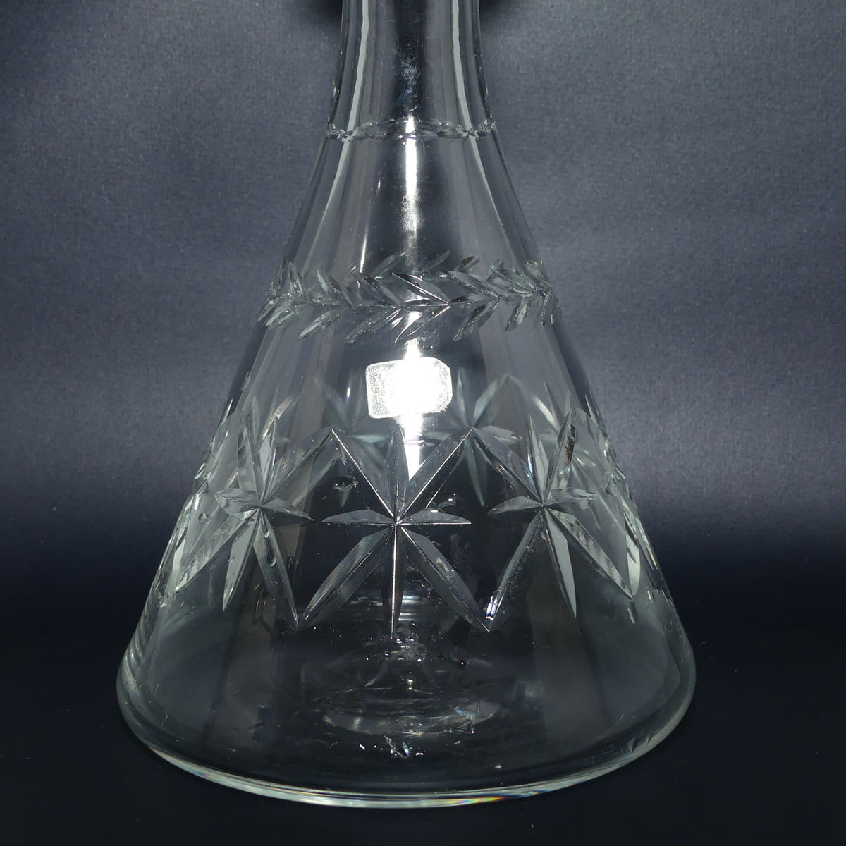 Superb Webb Crystal Facetted Star pattern with garland conical shape decanter