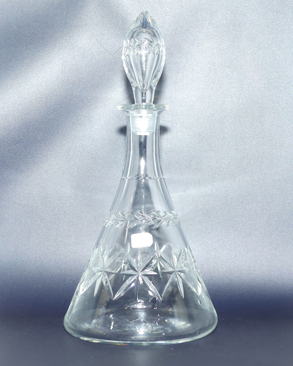 Superb Webb Crystal Facetted Star pattern with garland conical shape decanter