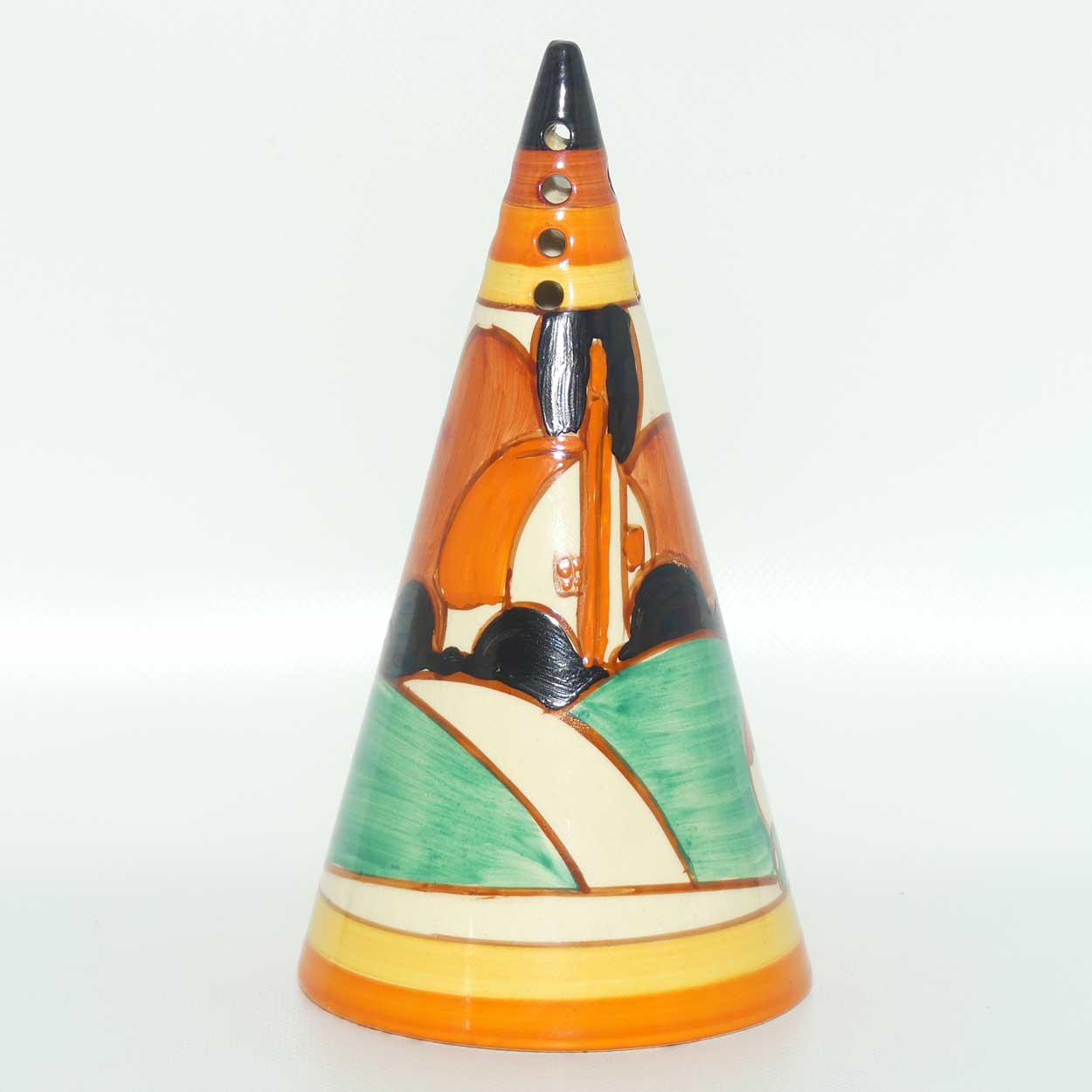 Clarice Cliff Fantasque Farmhouse conical sugar shaker