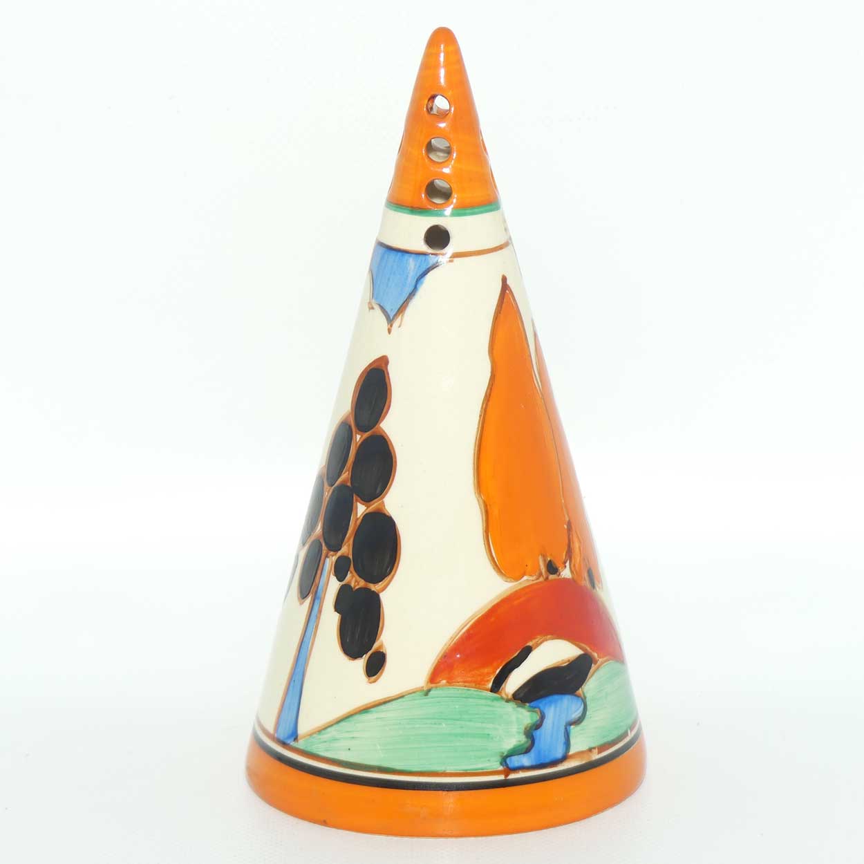 Clarice Cliff Bizarre Kew conical sugar shaker