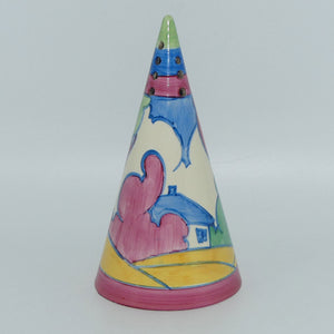 Clarice Cliff Fantasque Pastel Autumn conical sugar shaker | Full Pattern