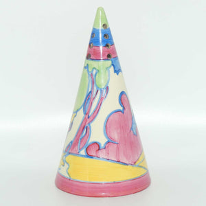 Clarice Cliff Fantasque Pastel Autumn conical sugar shaker | Full Pattern