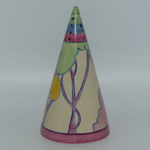 Clarice Cliff Bizarre Pastel Autumn conical sugar shaker | Partial Pattern