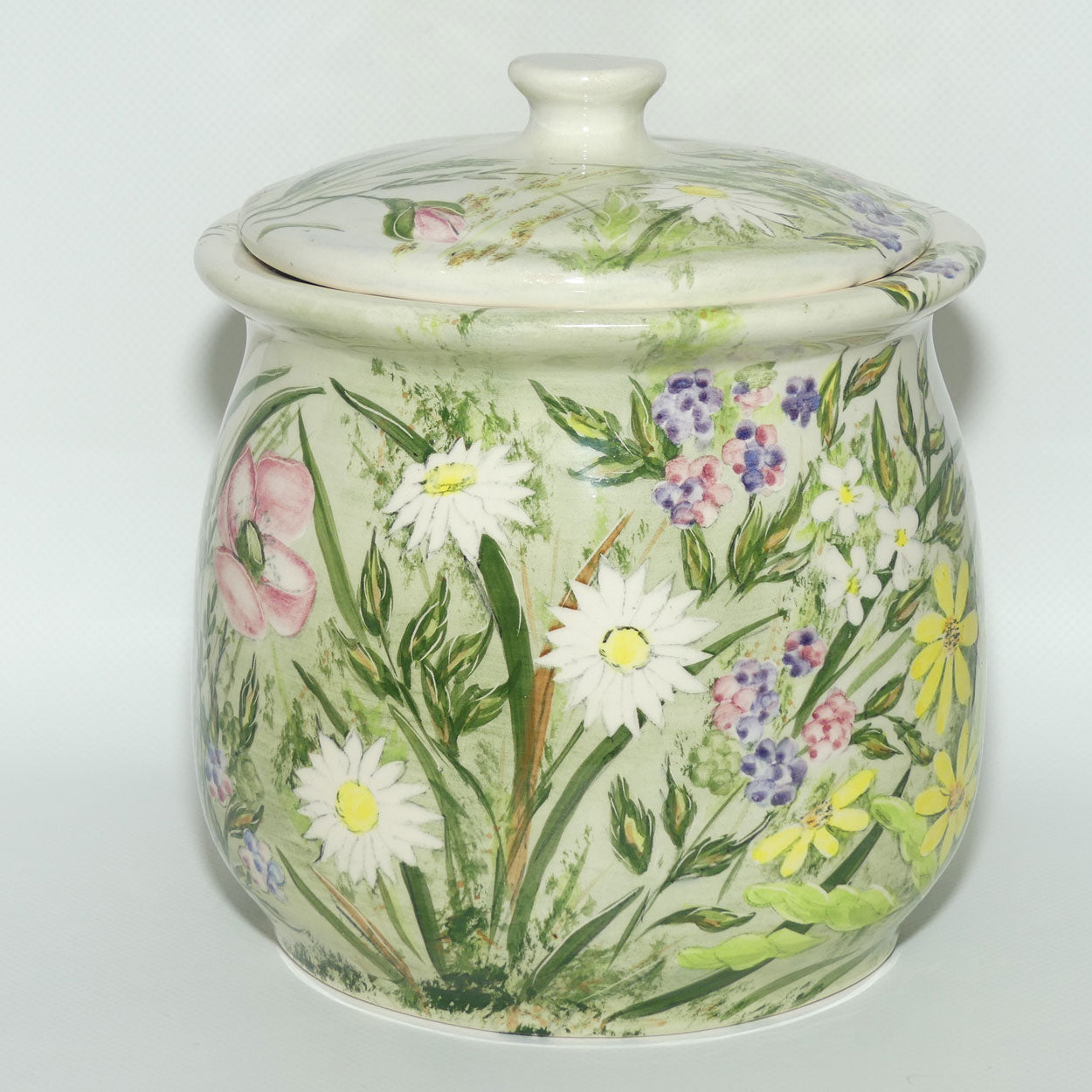 Australian Pottery | Cooee Pottery signed J Lucas lidded cannister | Australian Wildflower Decor