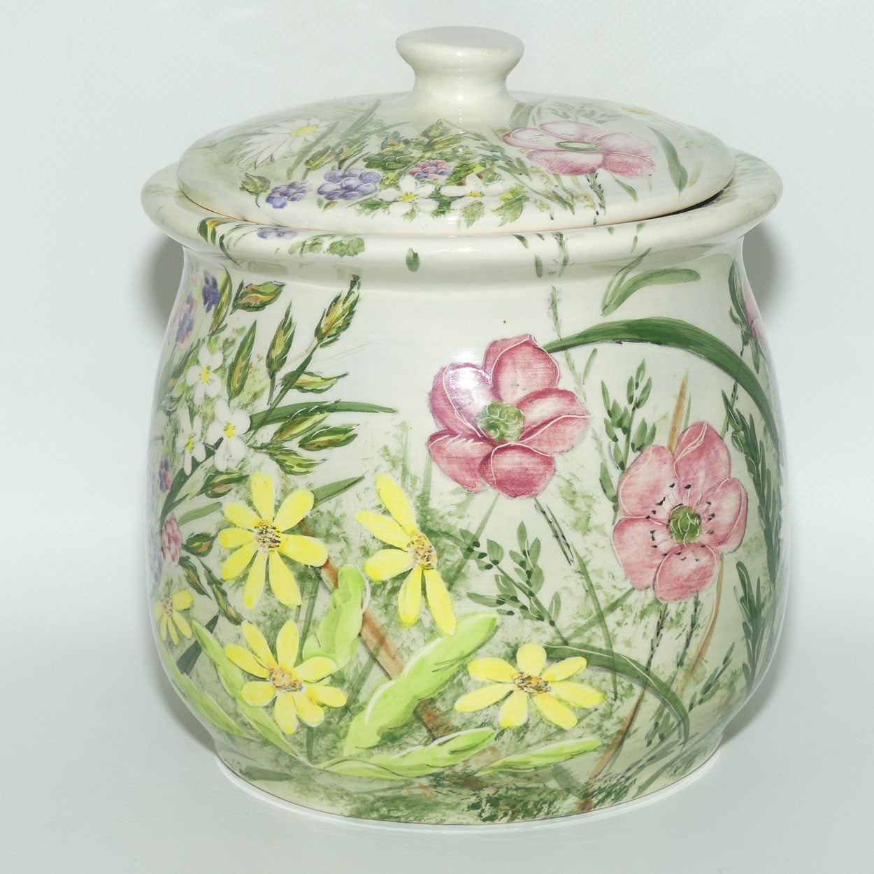 Australian Pottery | Cooee Pottery signed J Lucas lidded cannister | Australian Wildflower Decor