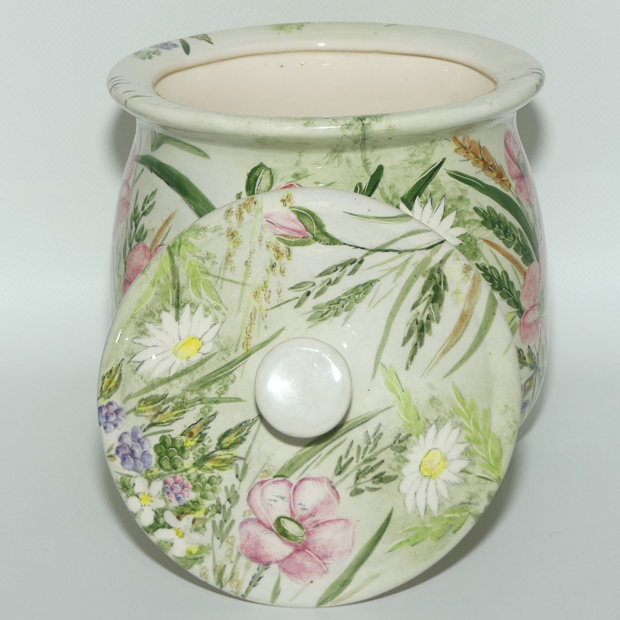 Australian Pottery | Cooee Pottery signed J Lucas lidded cannister | Australian Wildflower Decor