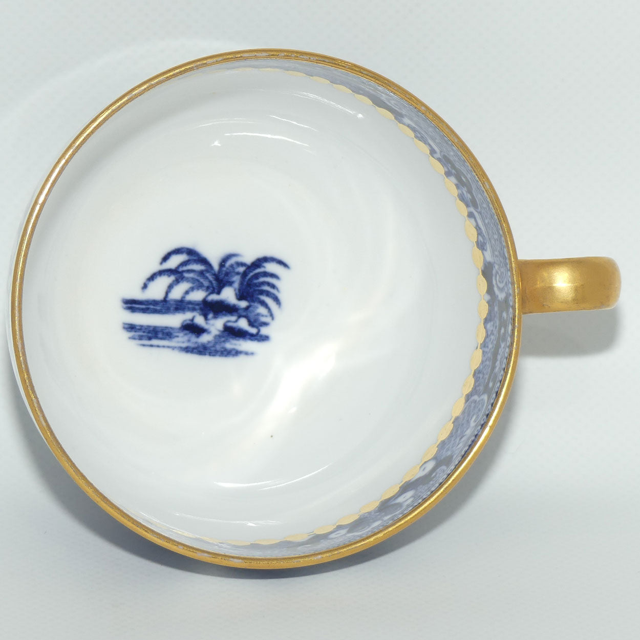 Copelands China England Traditional Willow pattern tea duo | Gilt decorated