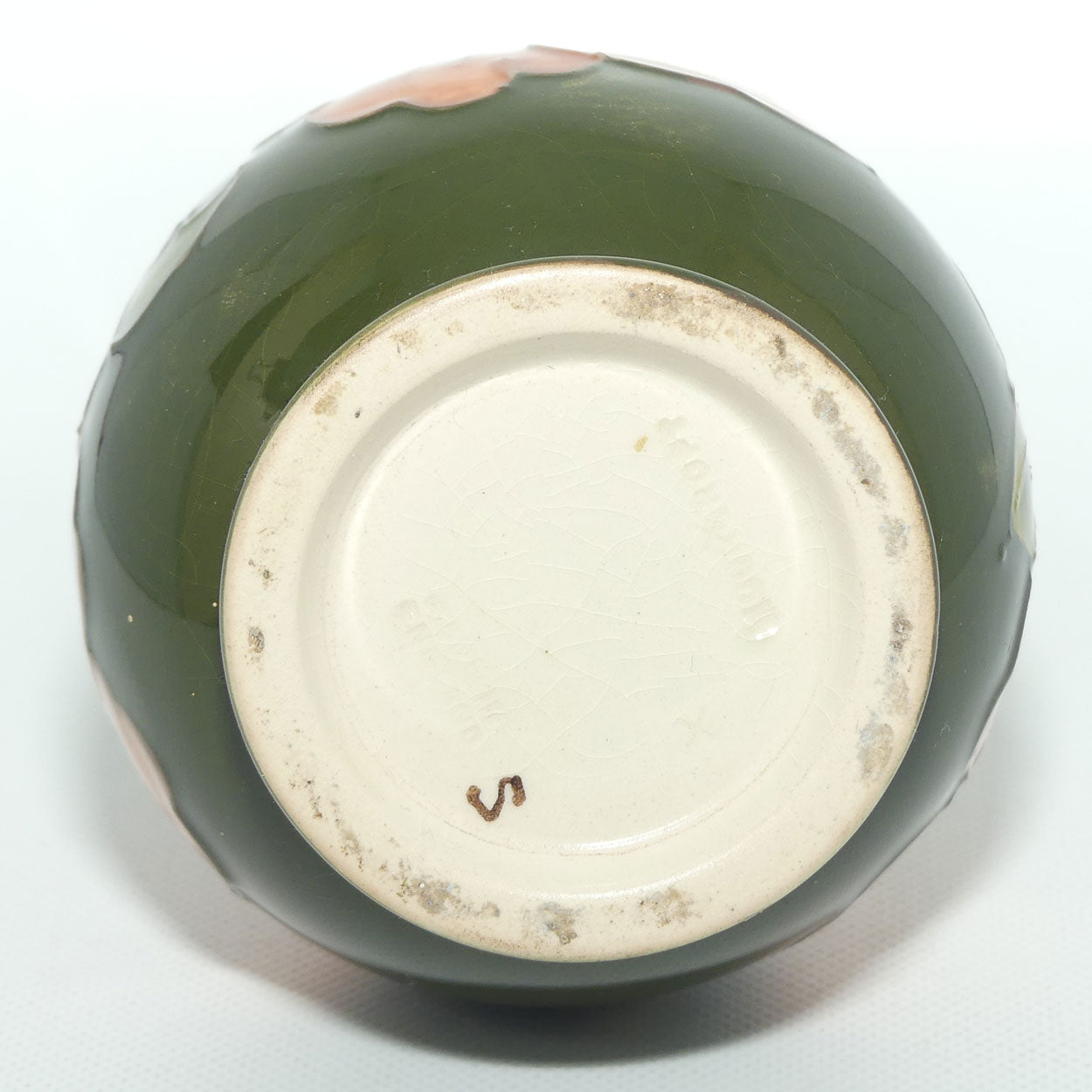 Walter Moorcroft Coral Hibiscus (Green) narrow neck vase | Shape 80