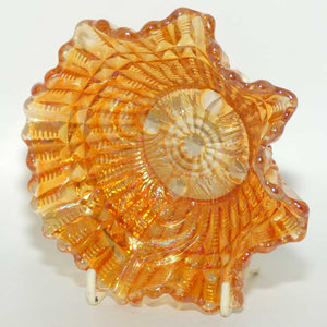 Imperial Marigold Carnival Glass small bowl | Scroll Embossed