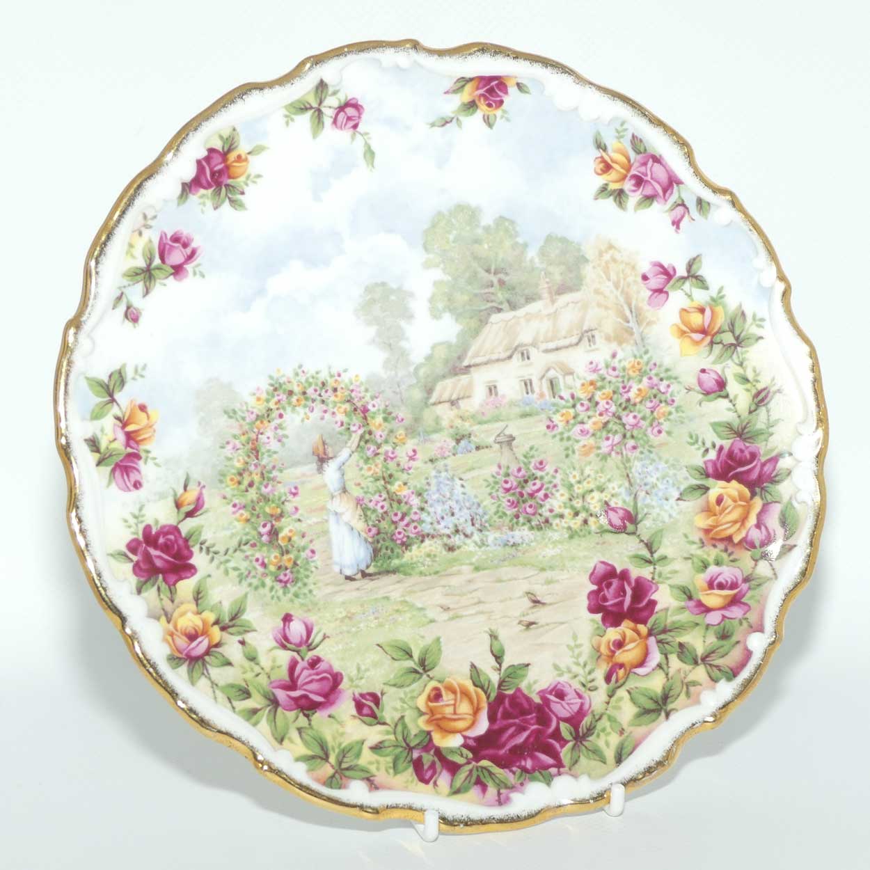 Royal Albert Bone China England | Old Country Roses Cottage Garden plate | Celebration of the Old Country Roses Garden
