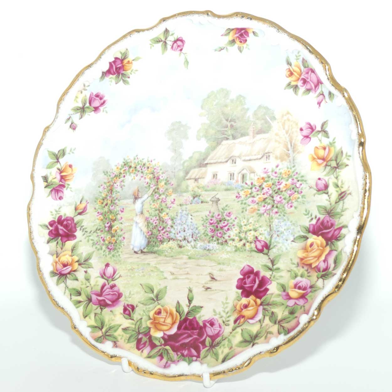 Royal Albert Bone China England | Old Country Roses Cottage Garden plate | Celebration of the Old Country Roses Garden