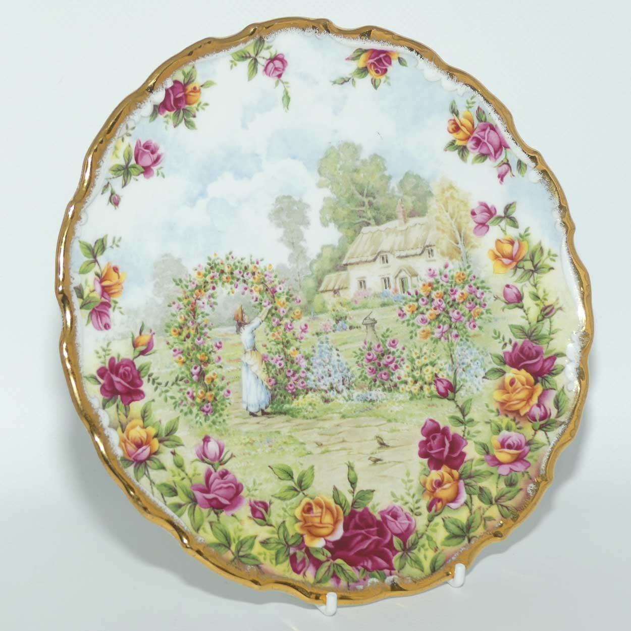 Royal Albert Bone China England | Old Country Roses Cottage Garden plate | Celebration of the Old Country Roses Garden | 2nd