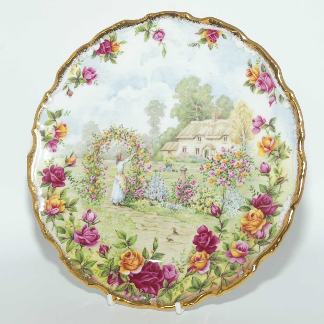 Royal Albert Bone China England | Old Country Roses Cottage Garden plate | Celebration of the Old Country Roses Garden | 2nd