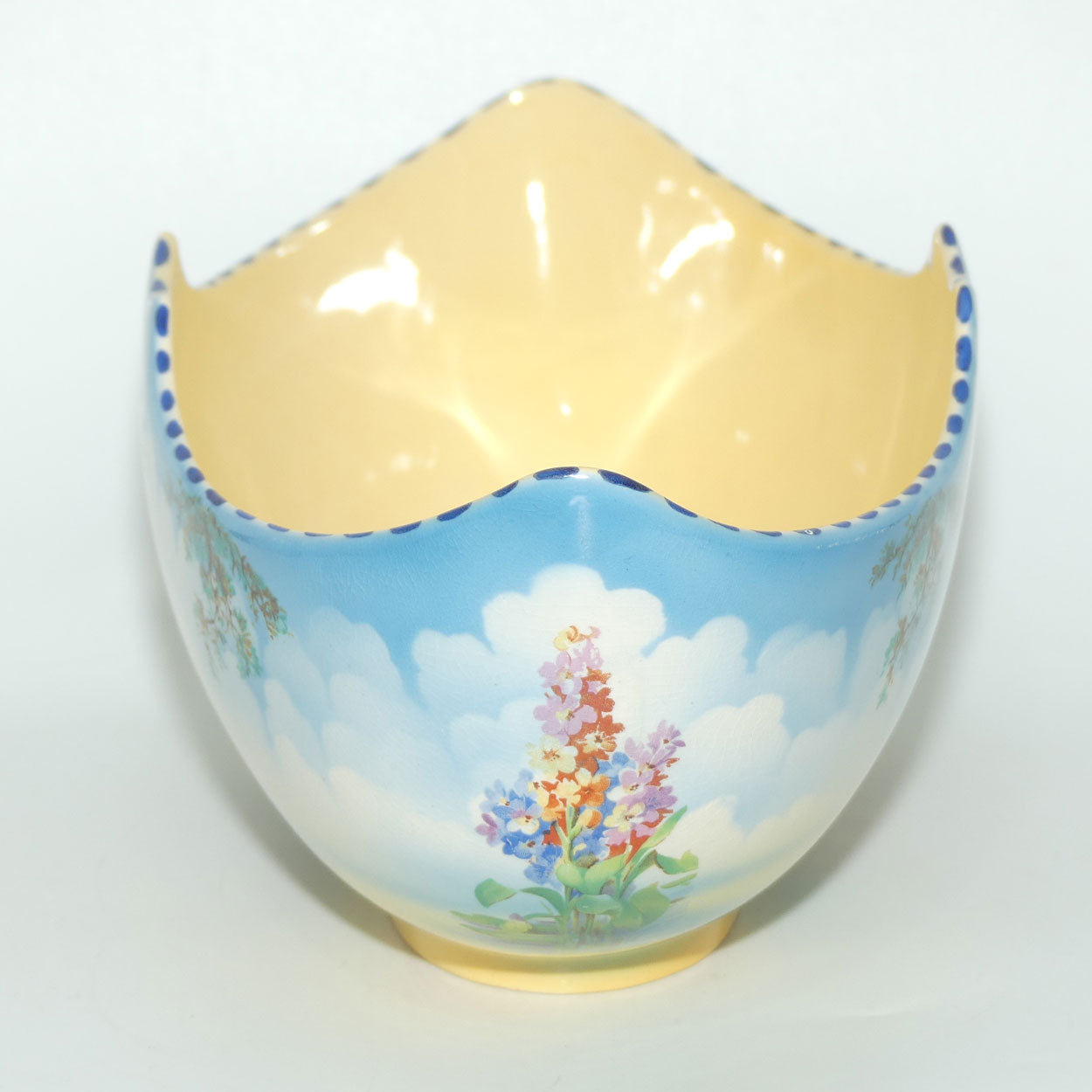 Falcon Ware Thatched Cottage Scene Gondola vase | Modern Crescent shape