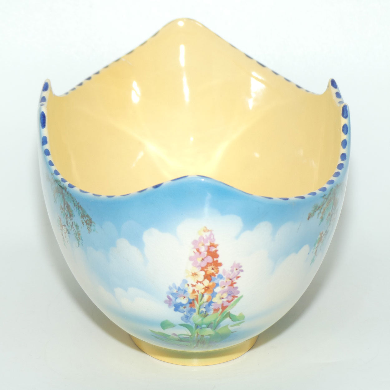 Falcon Ware Thatched Cottage Scene Gondola vase | Modern Crescent shape