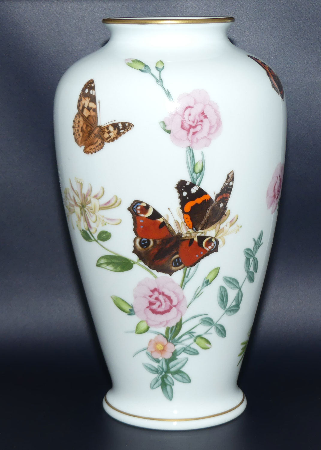 Franklin Porcelain | The Country Garden Butterfly vase by John Wilkins