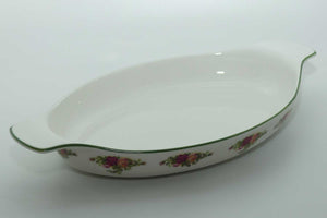 Royal Albert Fine China England Old Country Roses | Country Bakeware handled oval serving dish | UK made