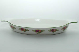 Royal Albert Fine China England Old Country Roses | Country Bakeware handled oval serving dish | UK made