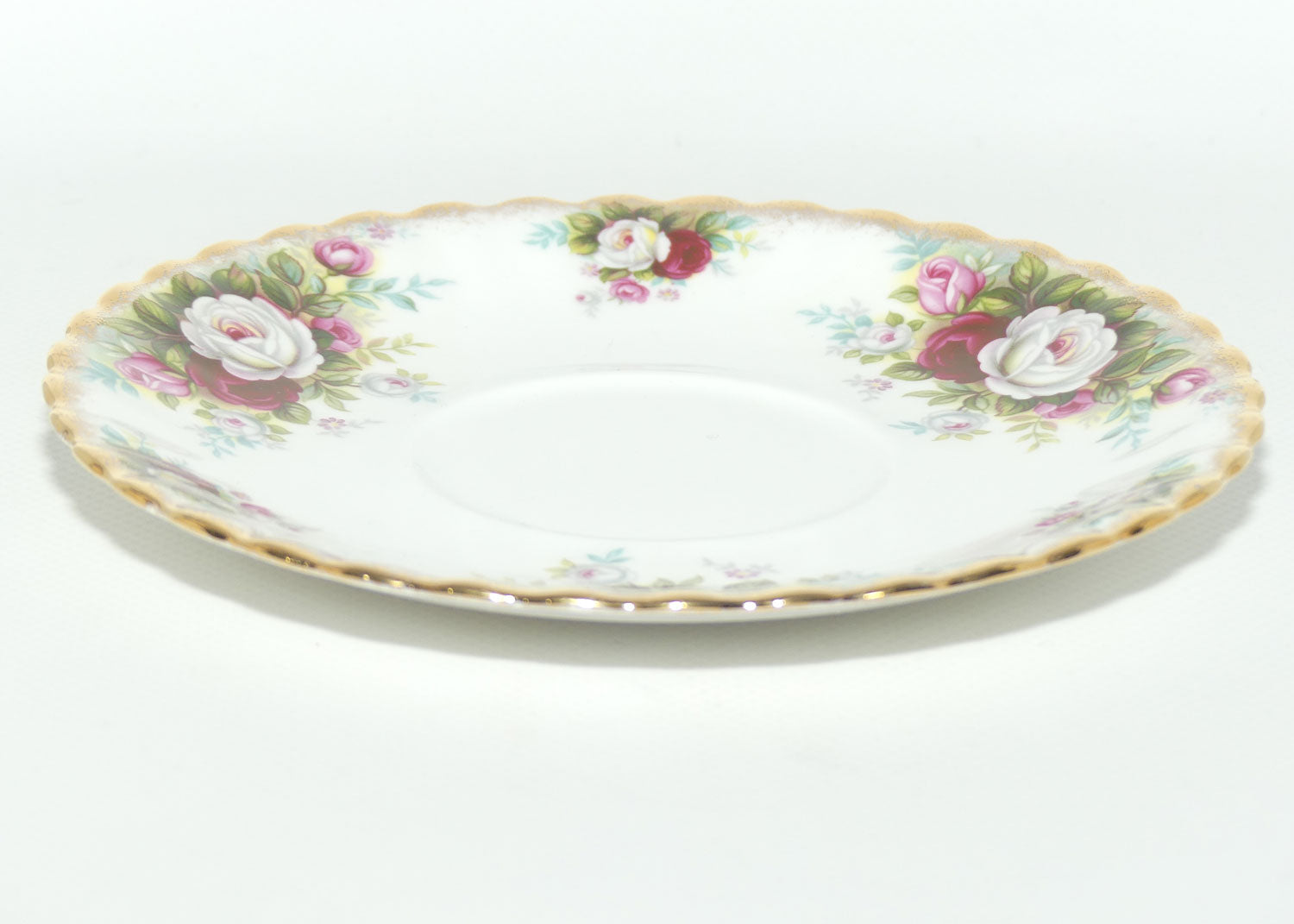Royal Albert Bone China England Celebration handled coupe and underplate | UK Made