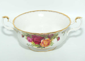 Royal Albert Bone China Old Country Roses handled coupe and underplate | early backstamp | UK made