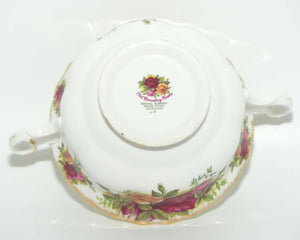 Royal Albert Bone China Old Country Roses handled coupe and underplate | early backstamp | UK made