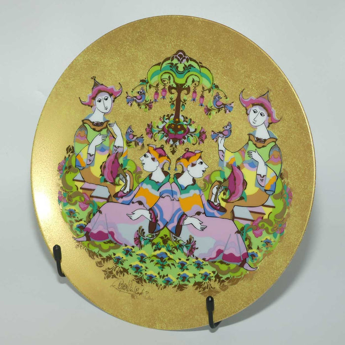 Rosenthal Bjorn Wiinblad heavily gilt & very colourful 2 couples wall plate