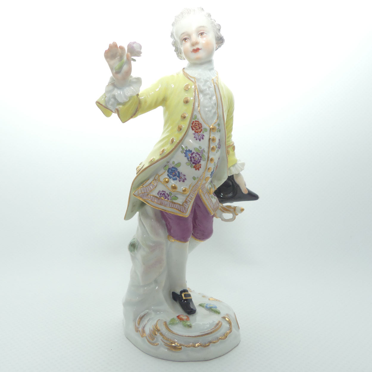 Fine Quality late 19th Cent Meissen Courtier with Flower figure | Incised 2897