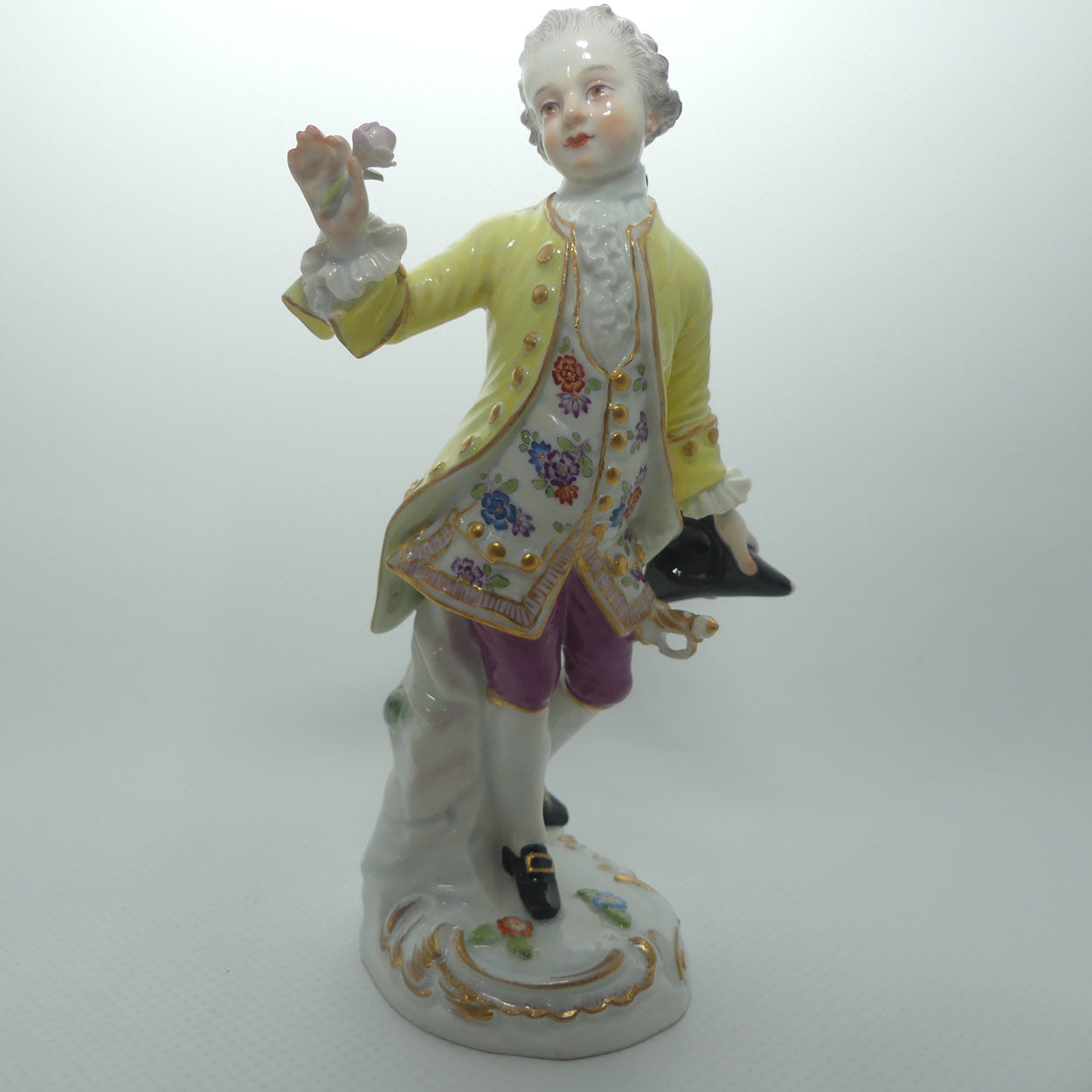 Fine Quality late 19th Cent Meissen Courtier with Flower figure | Incised 2897
