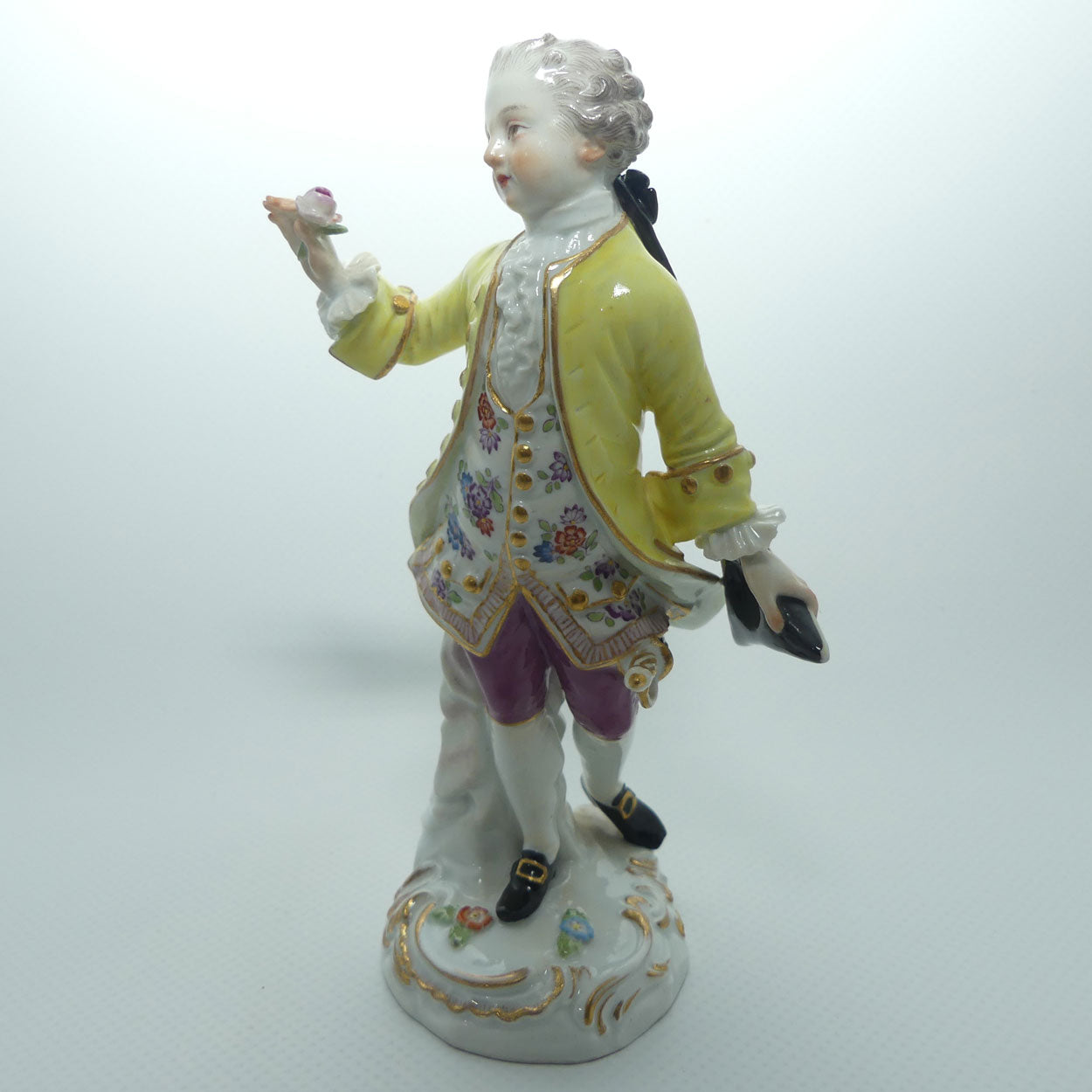 Fine Quality late 19th Cent Meissen Courtier with Flower figure | Incised 2897