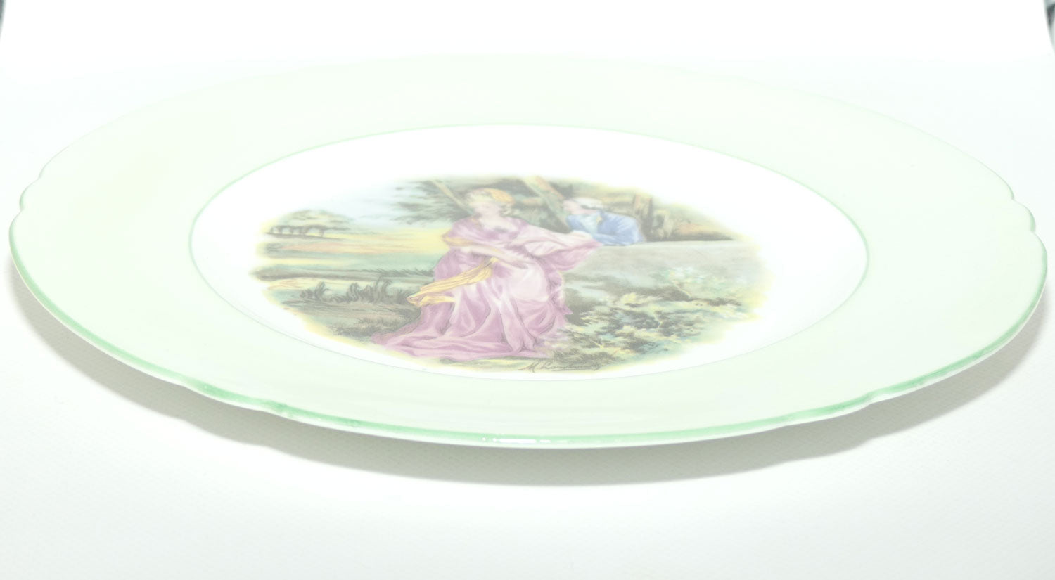 Shelley England Courting Scene Cameo plate | Green border